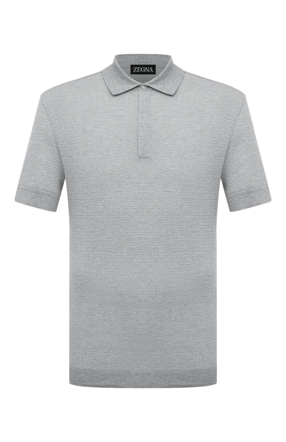 Поло из хлопка и льна ZEGNA серого цвета по цене 87550 руб., арт. UD372A7/D727, фото 1 Поло из хлопка и льна ZEGNA, арт. UD372A7/D727, фото 1