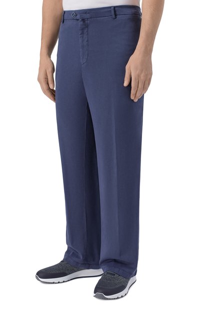 Брюки из лиоцелла KITON синего цвета по цене 141000 руб., арт. UFPPELK0606H, фото 3 Брюки из лиоцелла KITON, арт. UFPPELK0606H, фото 3