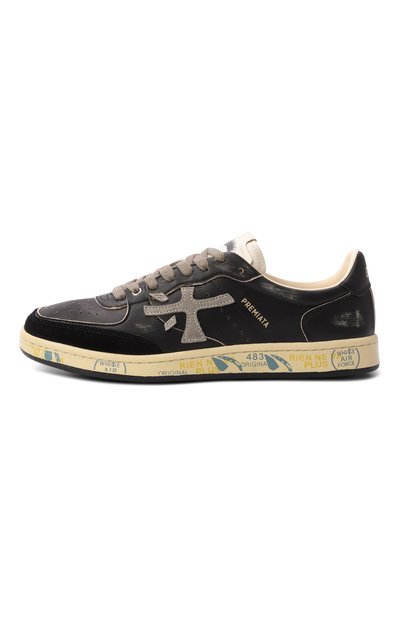 Кожаные кеды bskt clay PREMIATA черного цвета по цене 34500 руб., арт. BSKTCLAY/VAR 6909, фото 3 Кожаные кеды bskt clay PREMIATA, арт. BSKTCLAY/VAR 6909, фото 3