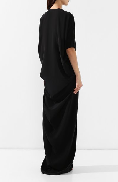 Шелковое платье RICK OWENS черного цвета по цене 104500 руб., арт. RP19S6501/SCR, фото 4 Шелковое платье RICK OWENS, арт. RP19S6501/SCR, фото 4