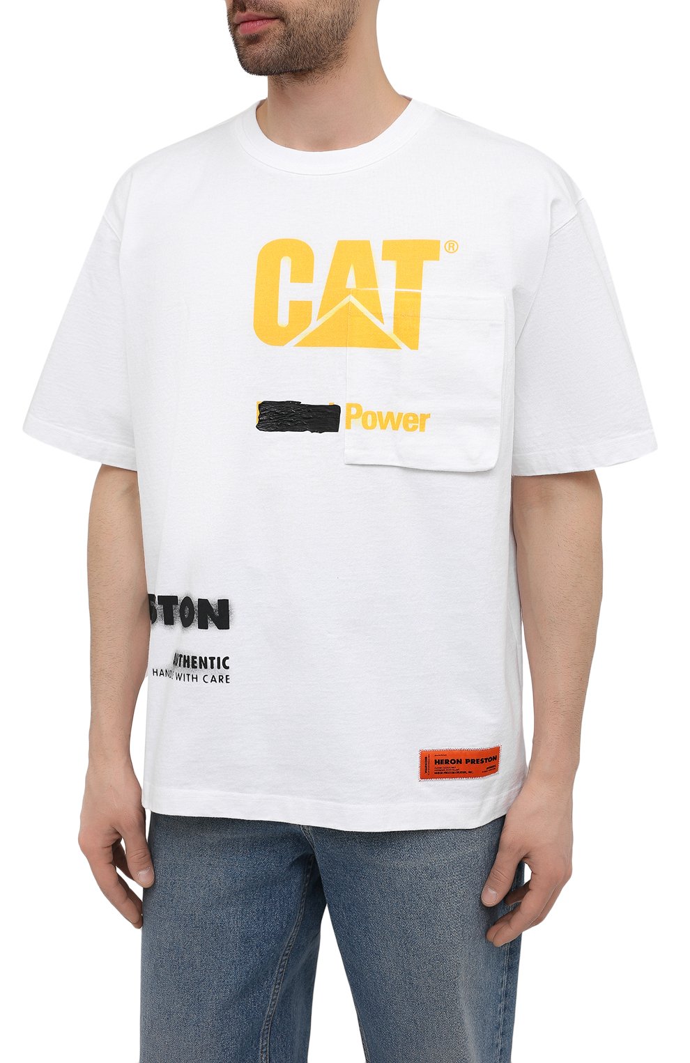 Хлопковая футболка heron preston x cat HERON PRESTON, арт. HMAA028S21JER0010118, фото 3