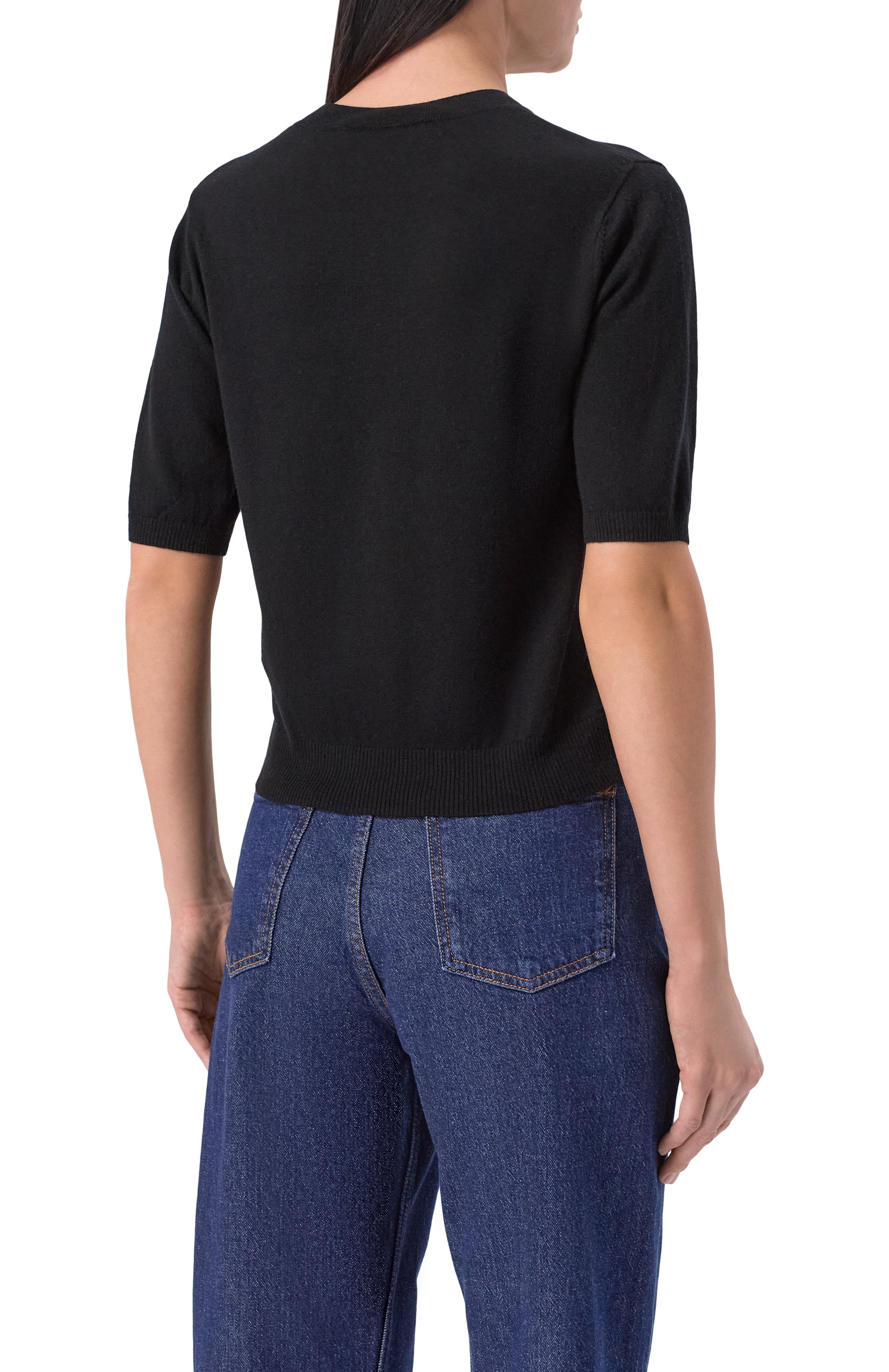 Пуловер из шерсти и кашемира WEEKEND MAX MARA черного цвета по цене 29100 руб., арт. WKDMAREA, фото 4 Пуловер из шерсти и кашемира WEEKEND MAX MARA, арт. WKDMAREA, фото 4