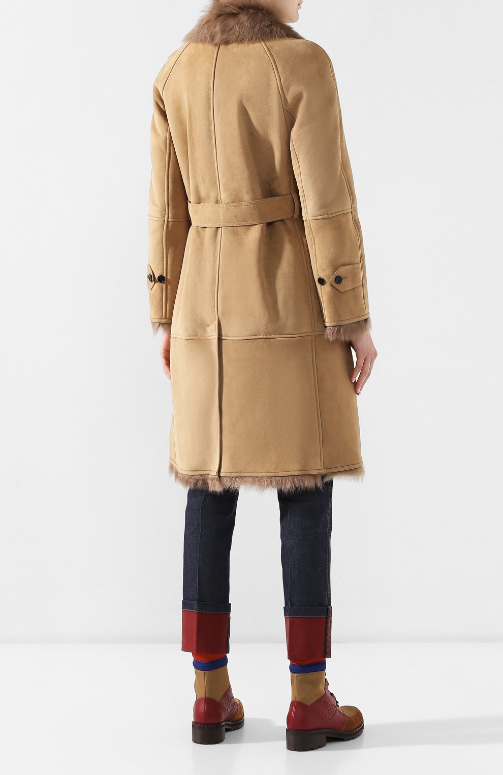 Дубленка с поясом BURBERRY, арт. 8003977, фото 4