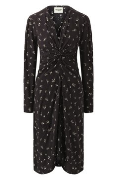 Женское платье из вискозы ISABEL MARANT ETOILE черного цвета, арт. 25PR00726FA/C1J02E | Фото 1 (Материал внешний: Вискоза; Драгоценные камни: Проставлено; Длина Ж (юбки, платья, шор�ты): Миди; Материал сплава: Проставлено; Рукава: Длинные; Женское Кросс-КТ: Платье-одежда; Случай: Повседневный)