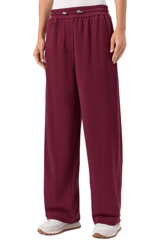 Хлопковые брюки Brunello Cucinelli MG927VD299 Бордовый  MG927VD299 Фото 3