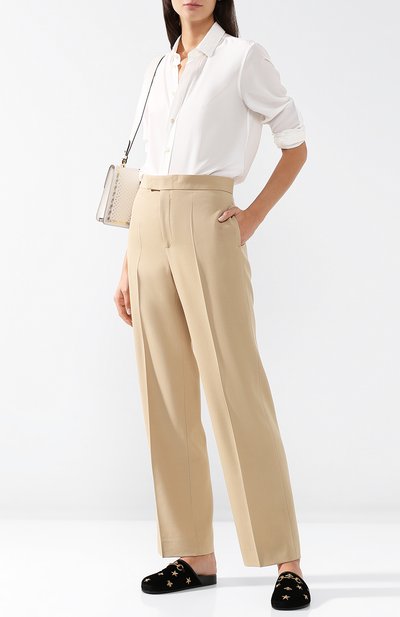 Бархатные сабо с вышивкой и пряжкой-трензелем GUCCI, арт. 505265/K4DD0, фото 2