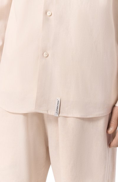 Рубашка изо льна и вискозы HINNOMINATE бежевого цвета по цене 17550 руб., арт. HMABM01347, фото 5 Рубашка изо льна и вискозы HINNOMINATE, арт. HMABM01347, фото 5