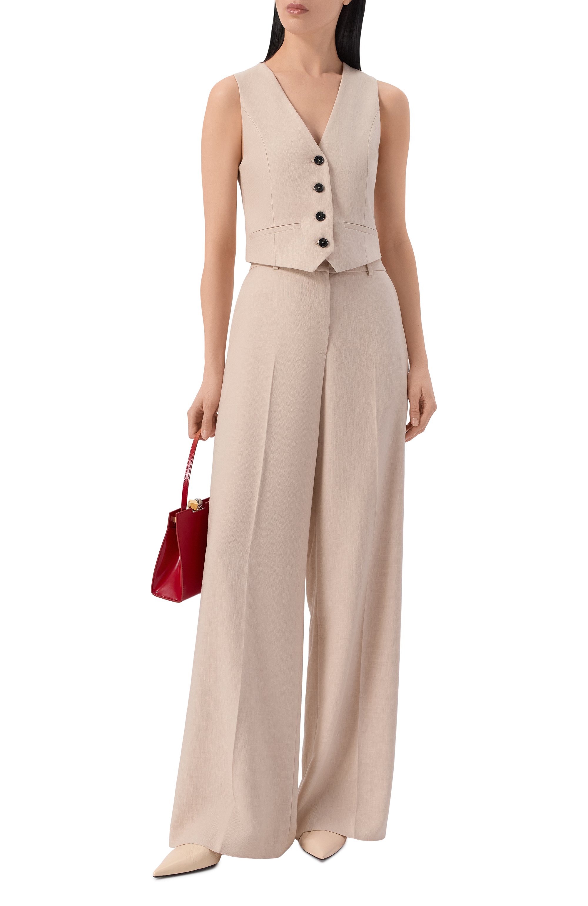 Жилет из вискозы MSGM светло-бежевого цвета по цене 33450 руб., арт. 4041MDW03/267127, фото 2 Жилет из вискозы MSGM, арт. 4041MDW03/267127, фото 2