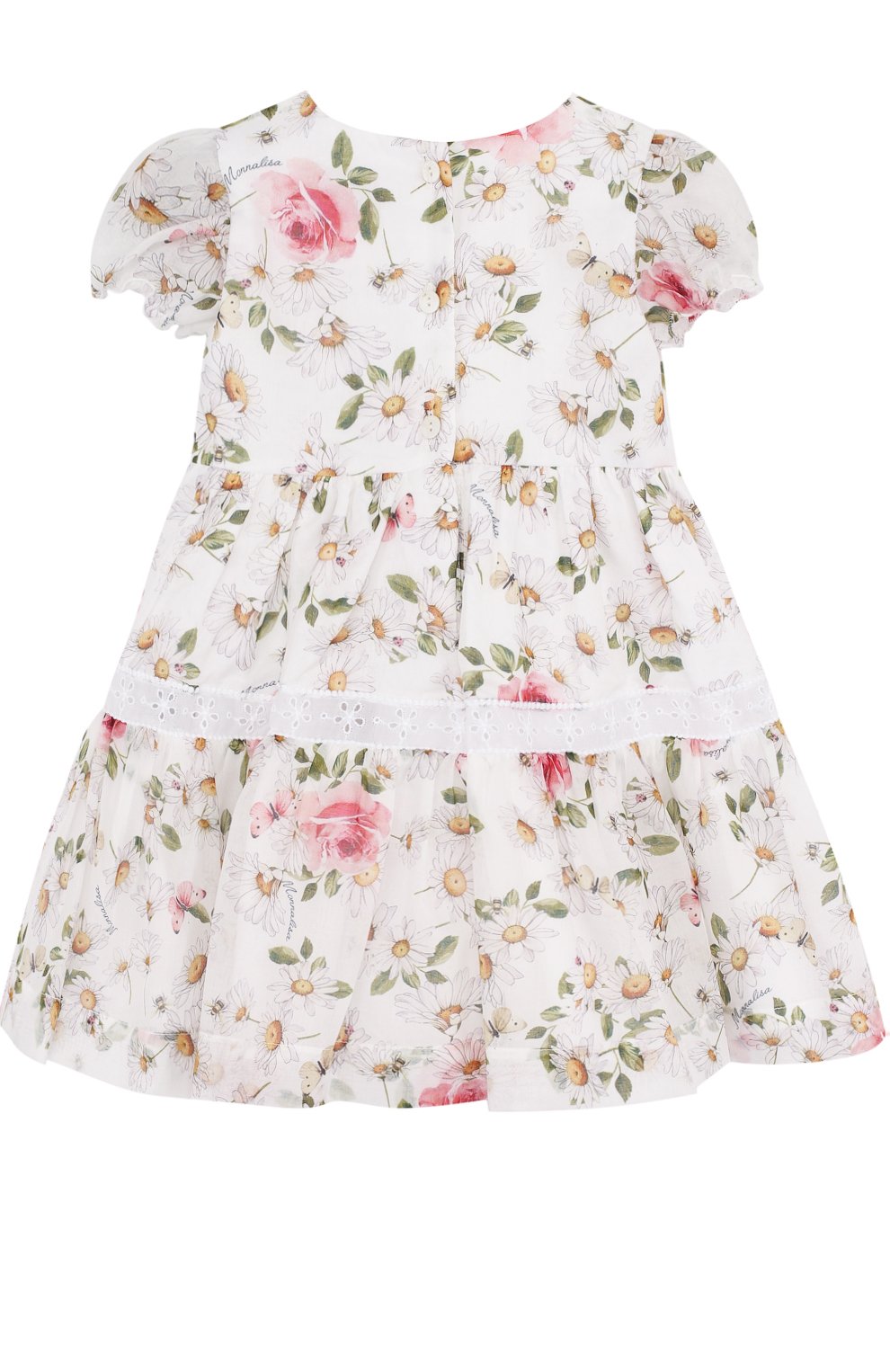 Хлопковое платье с принтом и кружевной отделкой MONNALISA, арт. 311909, фото 2
