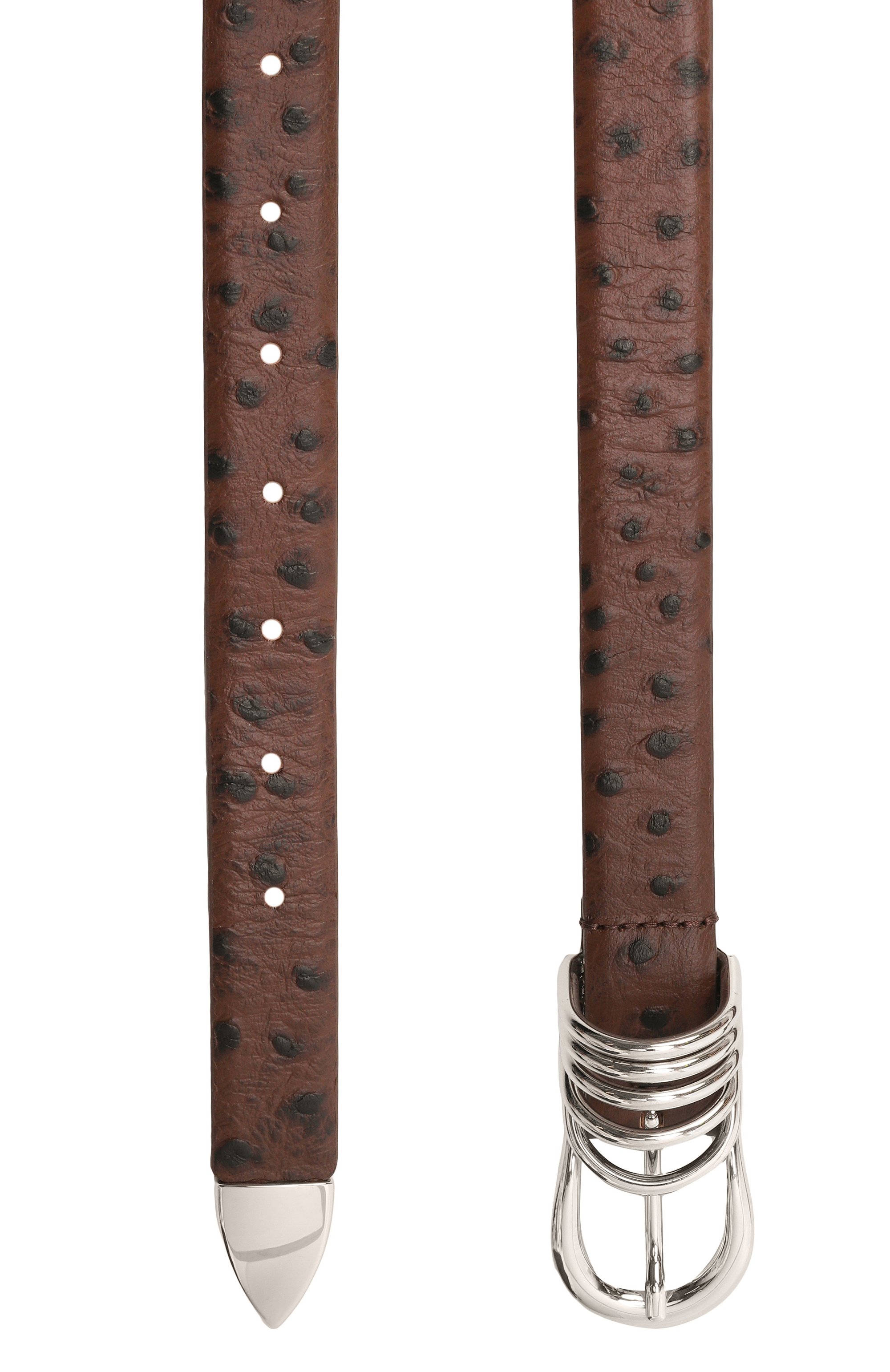 Кожаный ремень DEHANCHE коричневого цвета по цене 49950 руб., арт. H0LLYH0CK 0STRICH/EMB0SSED LEATHER, фото 3 Кожаный ремень DEHANCHE, арт. H0LLYH0CK 0STRICH/EMB0SSED LEATHER, фото 3