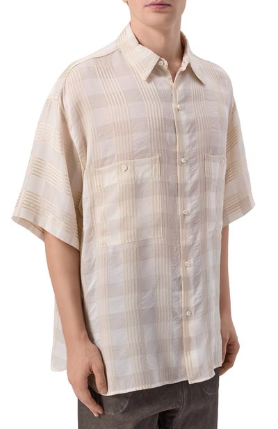 Рубашка из вискозы UMA WANG кремового цвета по цене 92650 руб., арт. UM1527, фото 3 Рубашка из вискозы UMA WANG, арт. UM1527, фото 3