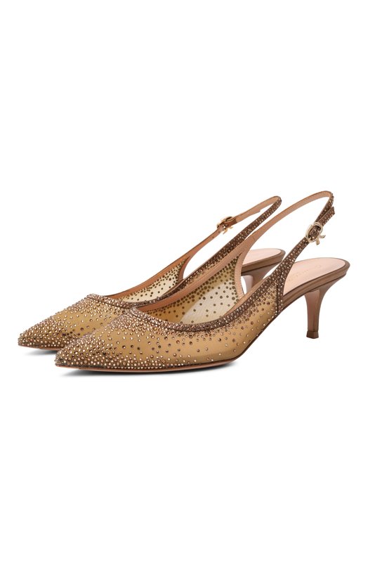 Текстильные туфли Rania 55 Gianvito Rossi G98080.55RIC.B0RBZBZ Бронзовый G98080.55RIC.B0RBZBZ