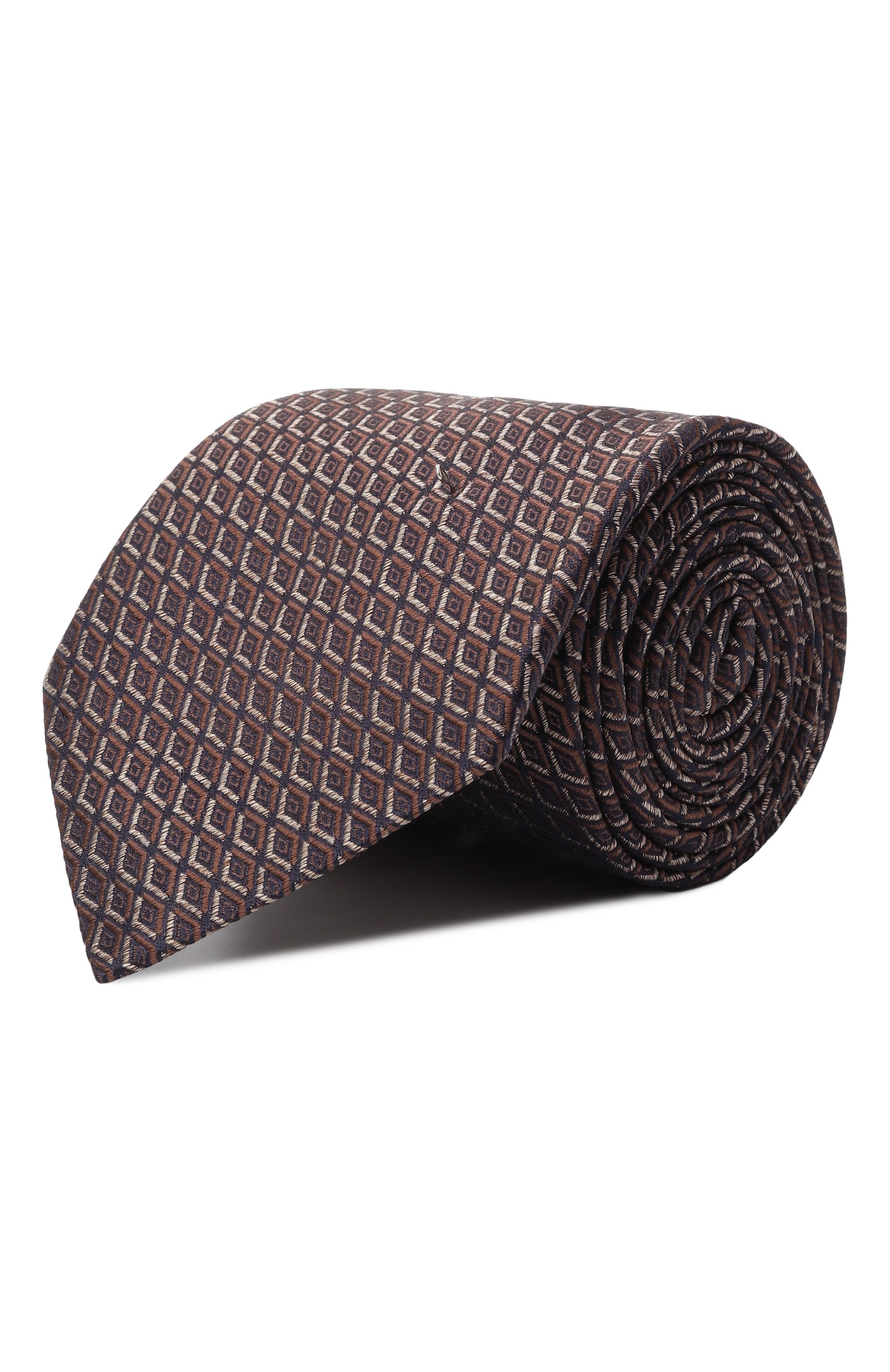 Шелковый галстук CANALI коричневого цвета по цене 21000 руб., арт. 18/HJ04364, фото 1 Шелковый галстук CANALI, арт. 18/HJ04364, фото 1