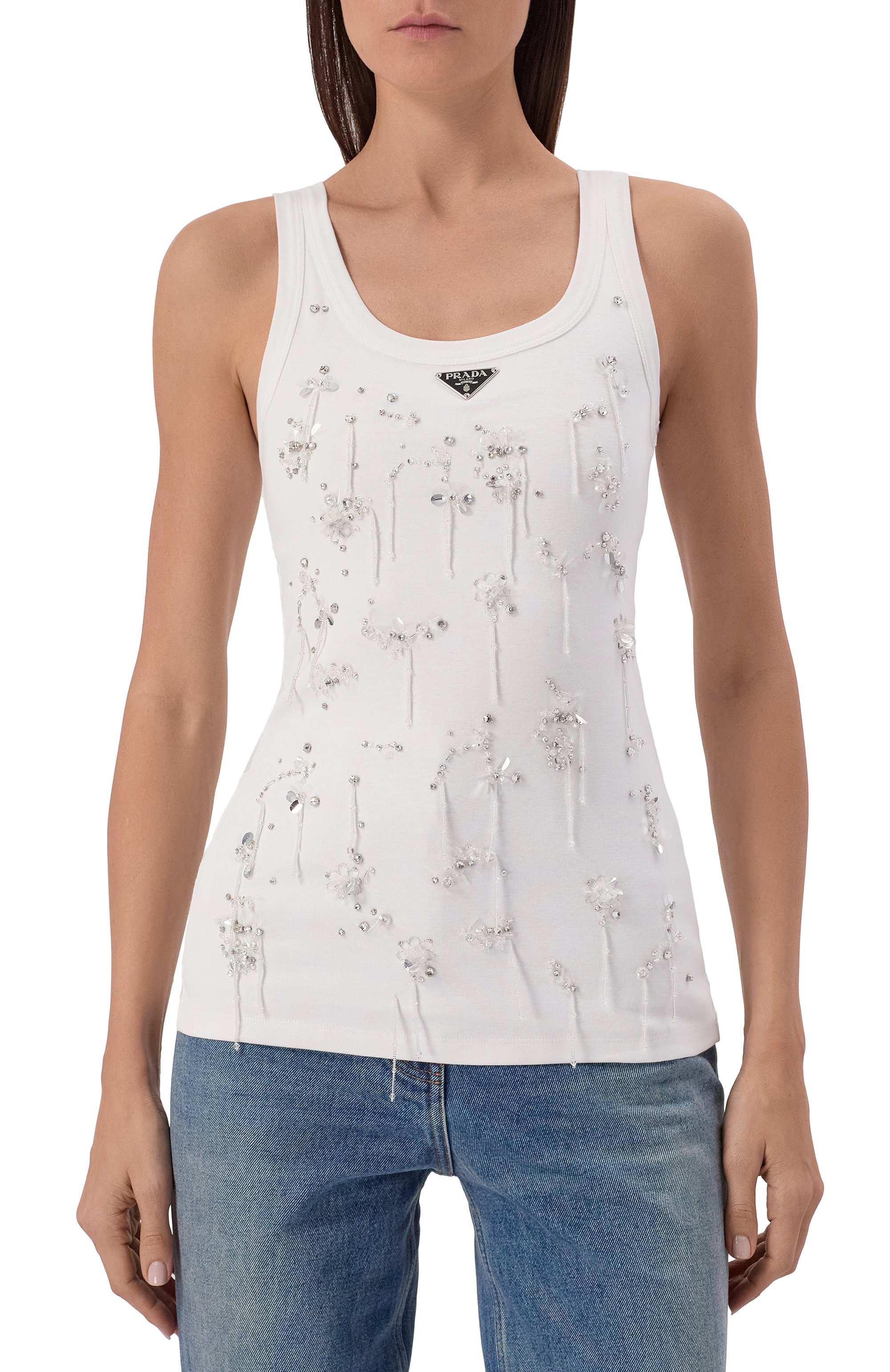 Хлопковая майка PRADA, арт. 39546R/13X6, фото 3