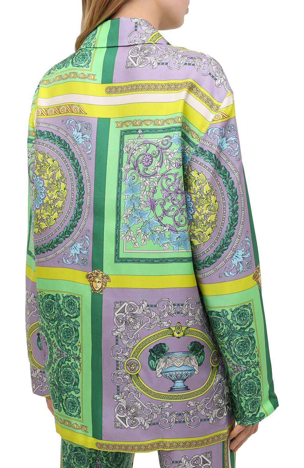 Шелковая рубашка VERSACE сиреневого цвета по цене 151000 руб., арт. AUD05056/1F00508, фото 4 Шелковая рубашка VERSACE, арт. AUD05056/1F00508, фото 4