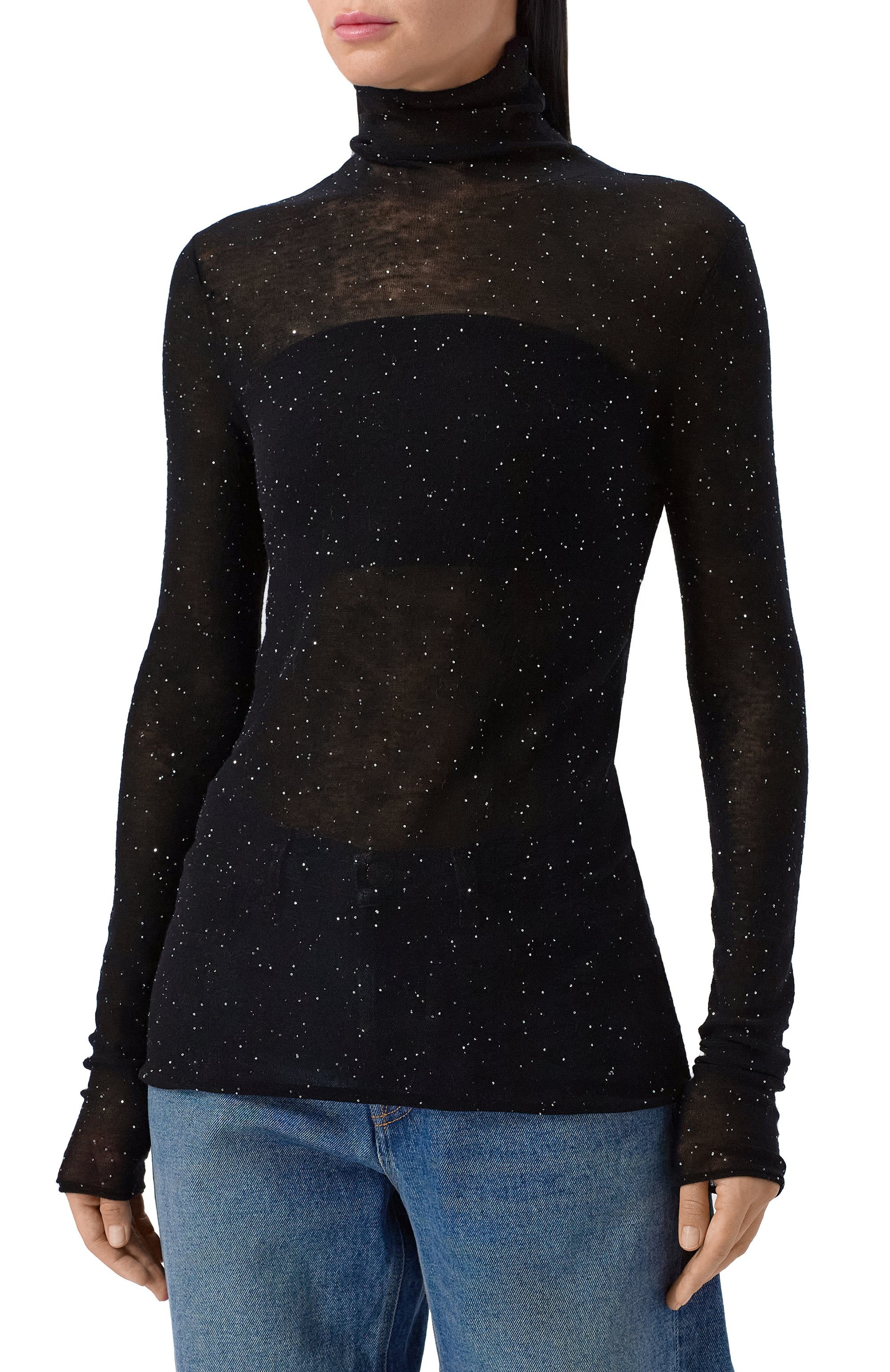 Шерстяная водолазка PINKO черного цвета по цене 18450 руб., арт. 105821/A2PM, фото 3 Шерстяная водолазка PINKO, арт. 105821/A2PM, фото 3