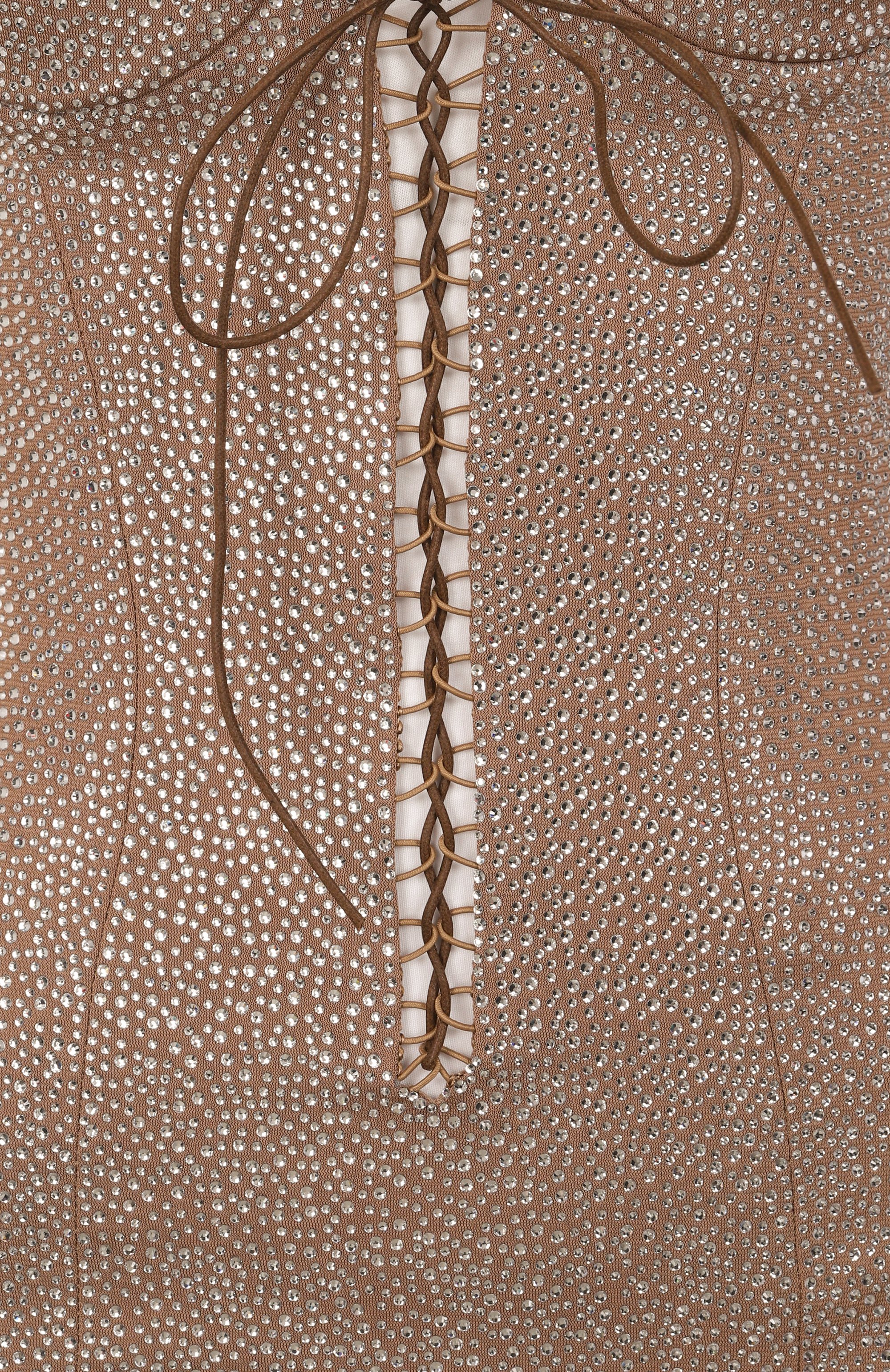 Платье с отделкой стразами GIUSEPPE DI MORABITO, арт. 04SSDR457FC 04428AC, фото 6