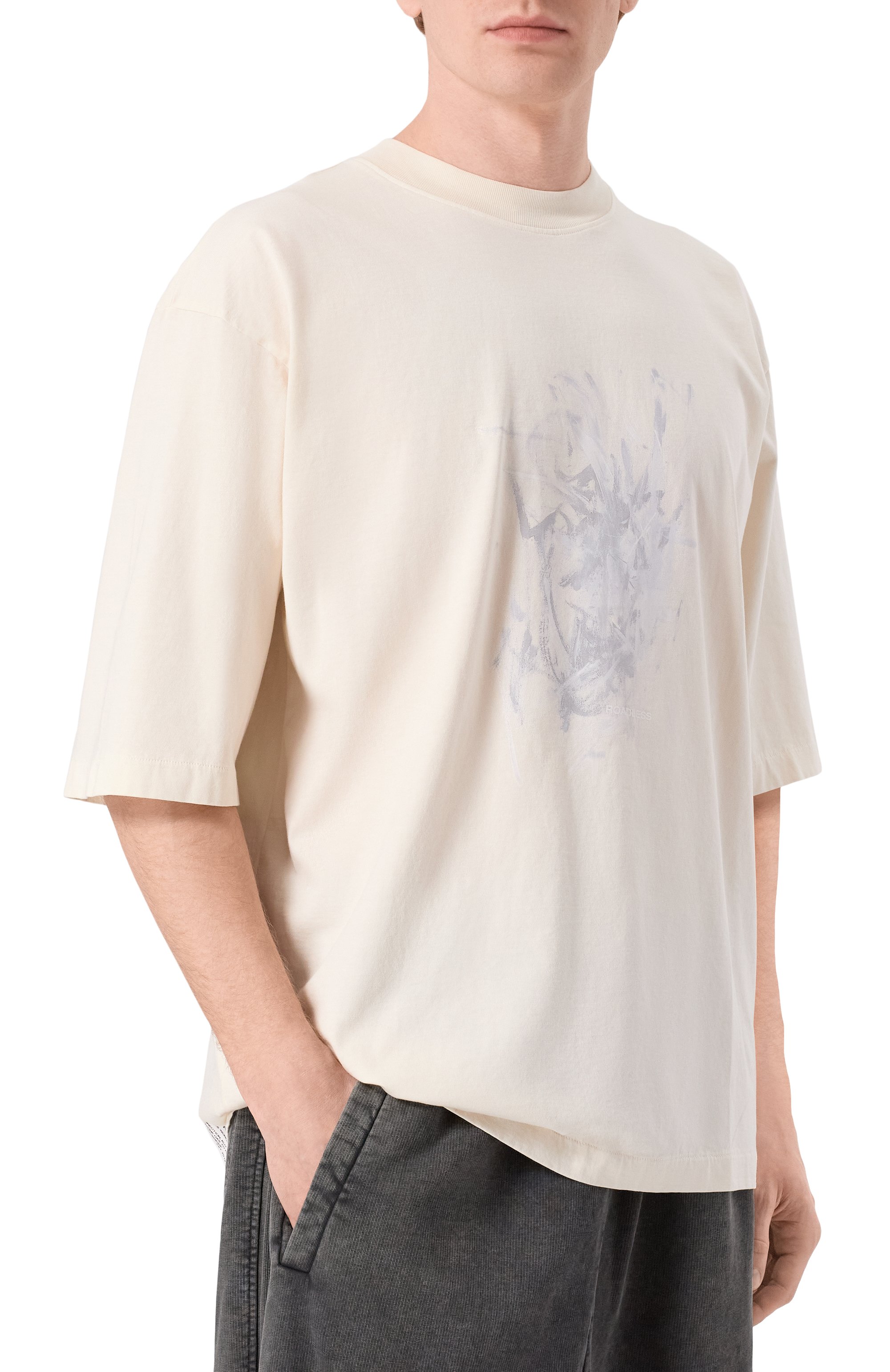 Хлопковая футболка ROADLESS кремового цвета по цене 16950 руб., арт. RSS-TSP 2, фото 3 Хлопковая футболка ROADLESS, арт. RSS-TSP 2, фото 3