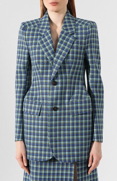 Шерстяной жакет BALENCIAGA голубого цвета по цене 170500 руб., арт. 571278/TCU11, фото 3 Шерстяной жакет BALENCIAGA, арт. 571278/TCU11, фото 3