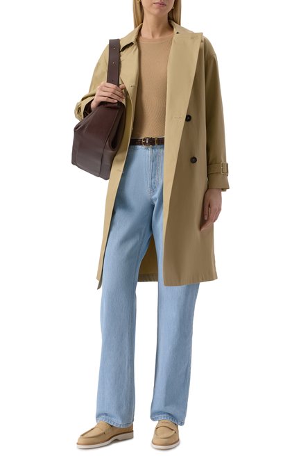 Женский пуловер из шелка и шерсти MAX MARA STUDIO бежевого цвета, арт. GIGANTE | Фото 2 (Длина (для топов): Стандартные; Драгоценные камни: Проставлено; Материал внешний: Шерсть, Шелк; Материал сплава: Проставлено; Рукава: Длинные)