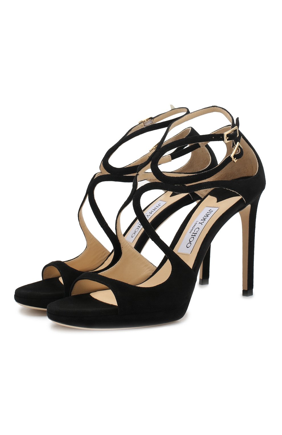 Замшевые босоножки lance JIMMY CHOO черного цвета по цене 84550 руб., арт. LANCE/PF 100/SUE, фото 1 Замшевые босоножки lance JIMMY CHOO, арт. LANCE/PF 100/SUE, фото 1