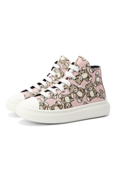 Кожаные кеды MOSCHINO, арт. 81927/VAR3/24-27