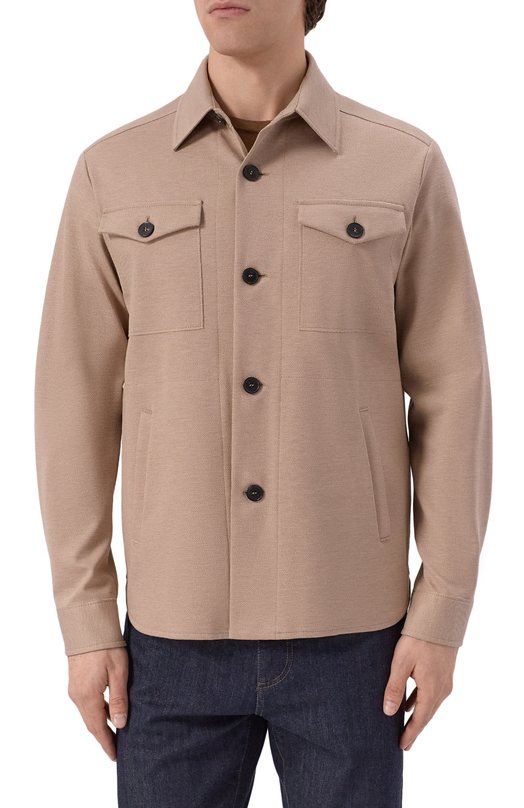 Хлопковая куртка-рубашка Harris Wharf London CH9320PPQ/PPQ Бежевый  CH9320PPQ/PPQ Фото 3