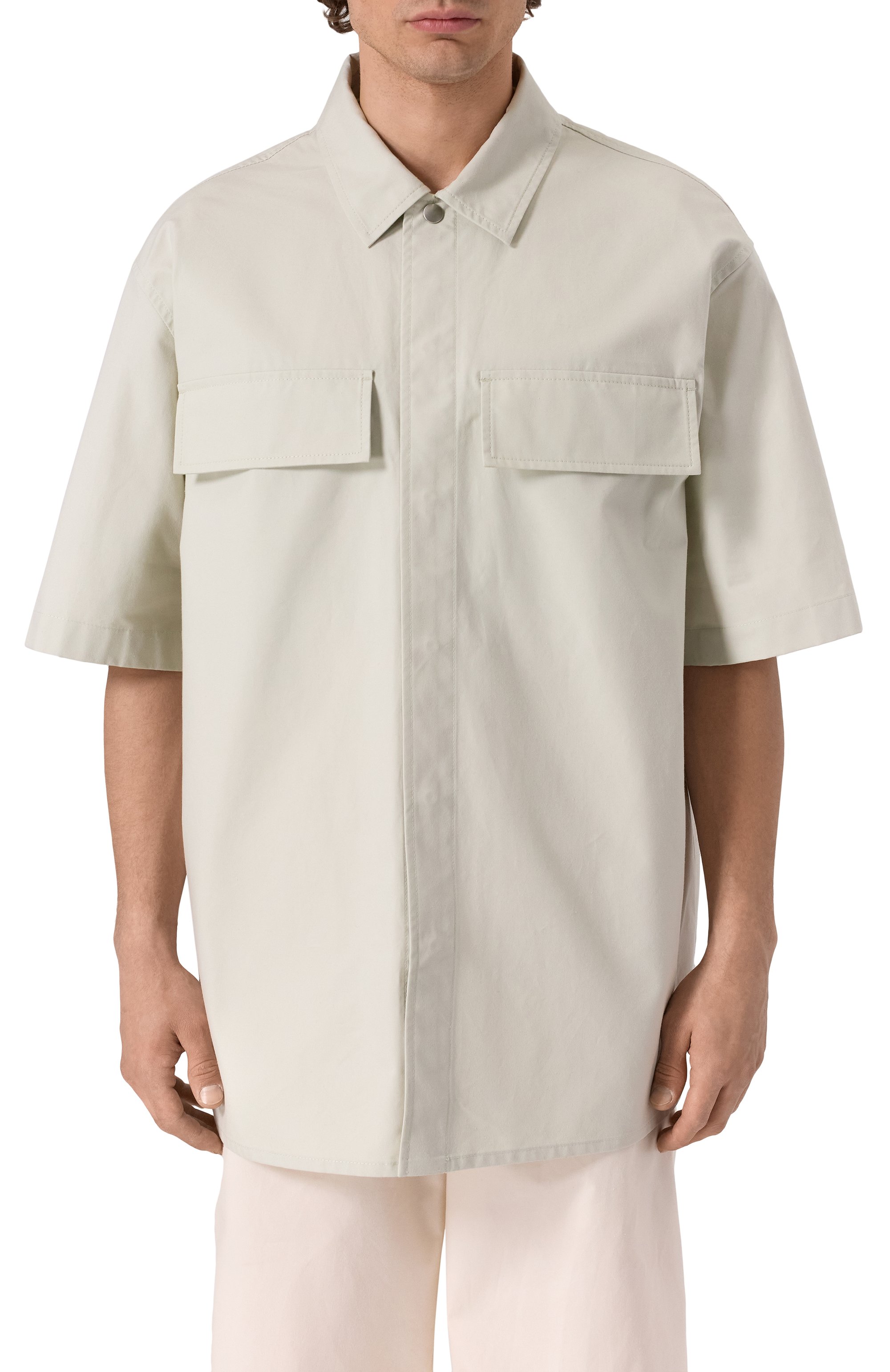 Хлопковая рубашка JIL SANDER светло-зеленого цвета по цене 135500 руб., арт. J47DL0163-J45296, фото 3 Хлопковая рубашка JIL SANDER, арт. J47DL0163-J45296, фото 3