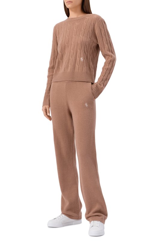 Брюки из кашемира и шерсти Sporty and Rich PA02764302BE02 Бежевый  PA02764302BE02 Фото 2