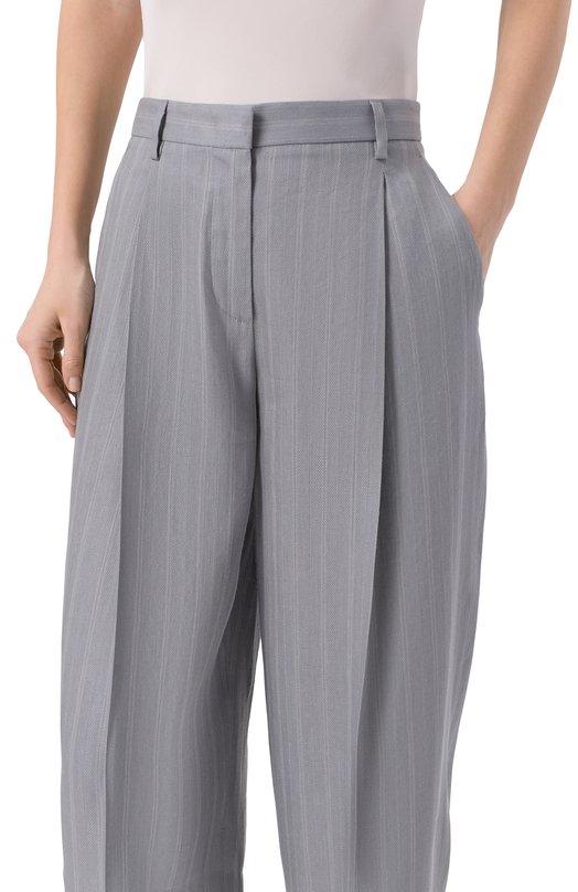 Брюки изо льна и шелка Giorgio Armani GW002793/TE18800 Голубой  GW002793/TE18800 Фото 5