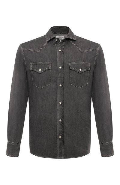 Мужская джинсовая рубашка BRUNELLO CUCINELLI, арт. MR683B2036
