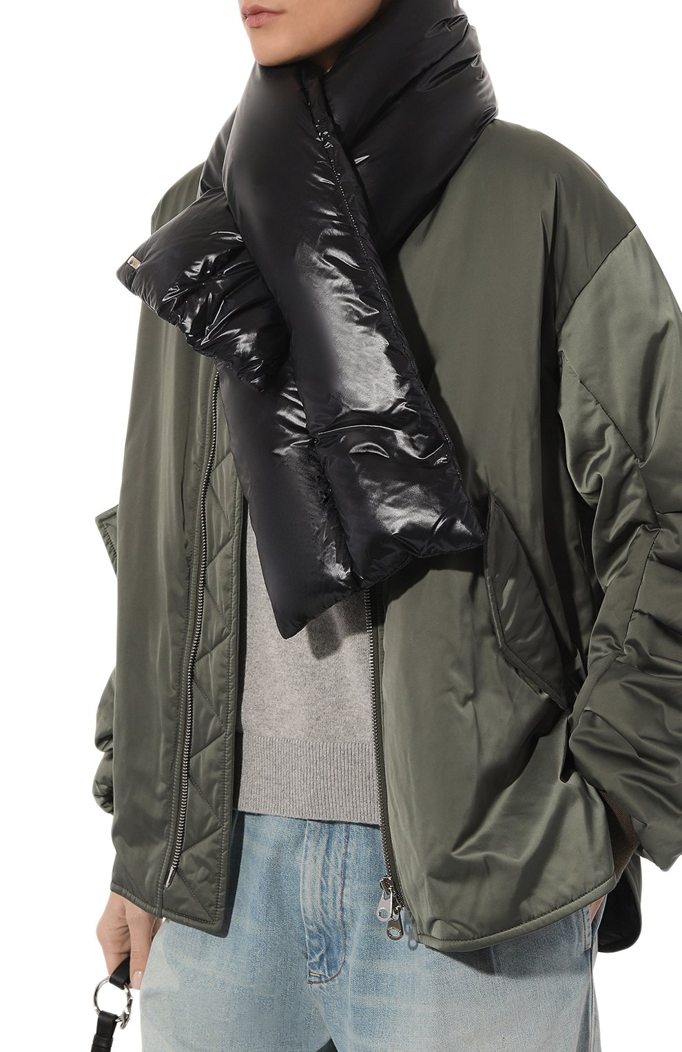 Пуховый шарф HERNO черного цвета по цене 18900 руб., арт. SCP00001D/12017, фото 2 Пуховый шарф HERNO, арт. SCP00001D/12017, фото 2