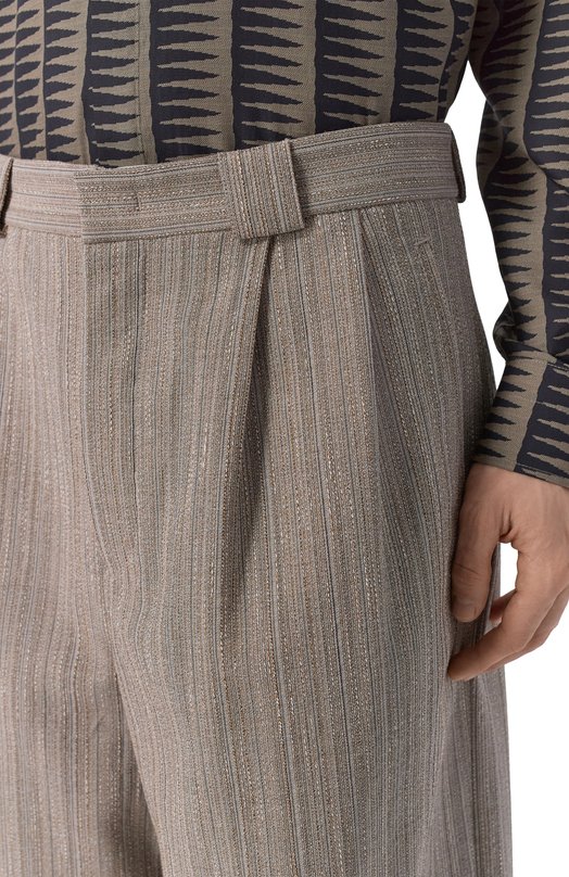 Брюки из шерсти и хлопка Emporio Armani EM005615/TE20603 Бежевый  EM005615/TE20603 Фото 5
