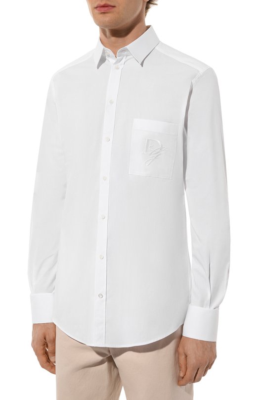 Хлопковая рубашка Dolce & Gabbana G5ML0Z/FU5EW Белый  G5ML0Z/FU5EW Фото 3