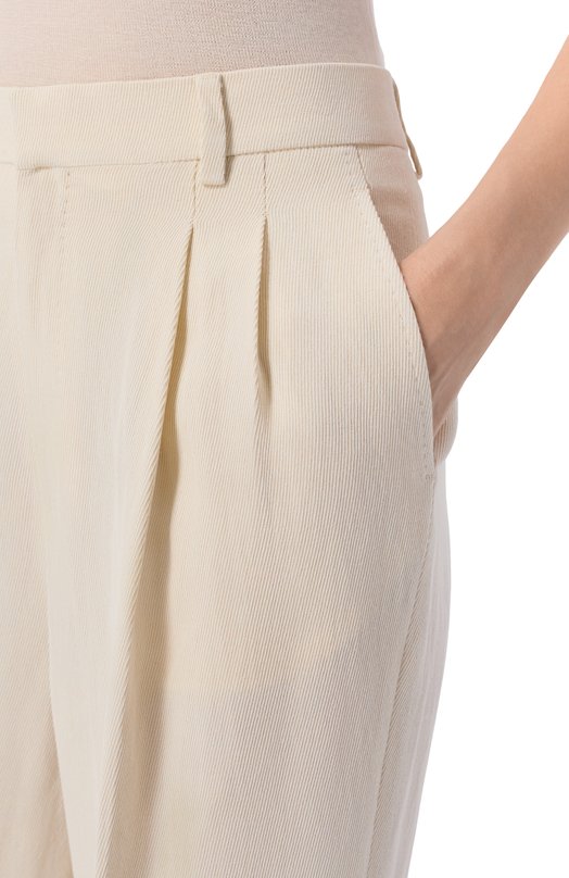 Брюки из вискозы и льна Petar Petrov S26TP12 Кремовый  S26TP12 Фото 5