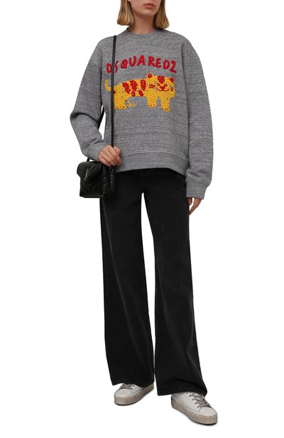 Хлопковый свитшот DSQUARED2 серого цвета по цене 57000 руб., арт. S75GU0421/S25463, фото 2 Хлопковый свитшот DSQUARED2, арт. S75GU0421/S25463, фото 2