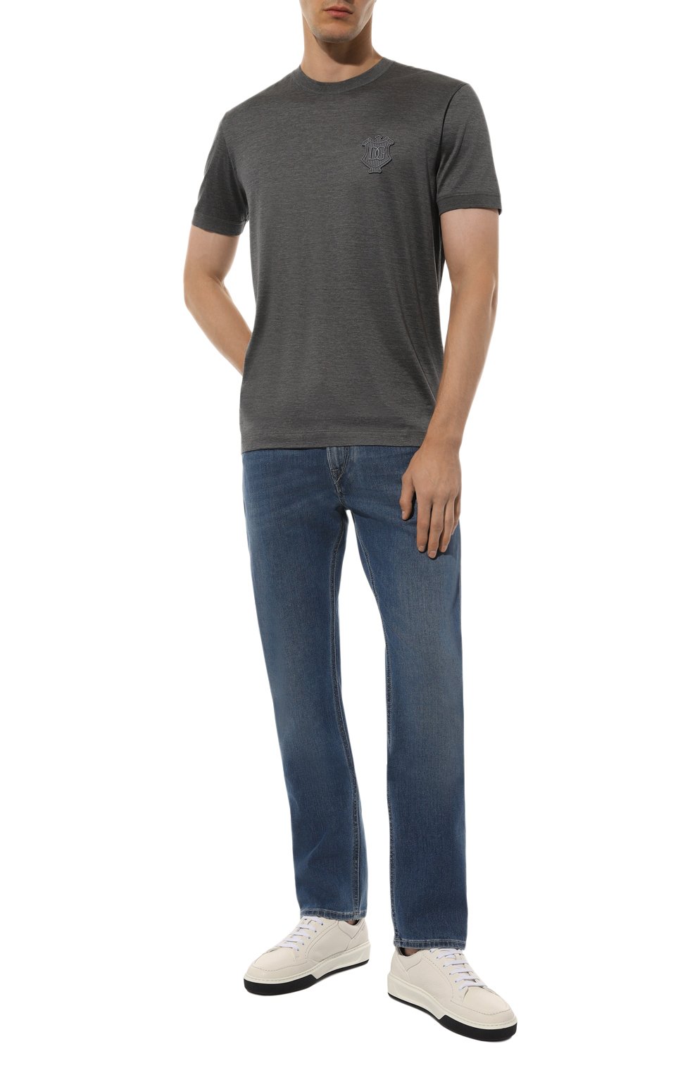 Футболка из шелка и хлопка DOLCE & GABBANA, арт. G8SA9Z/HU70J, фото 2