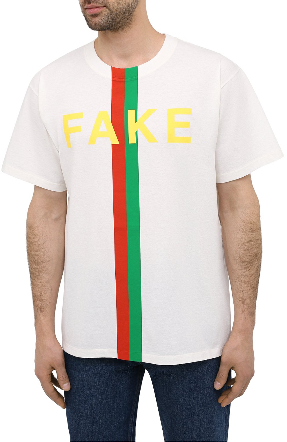 Хлопковая футболка GUCCI, арт. 616036/XJCXX, фото 3