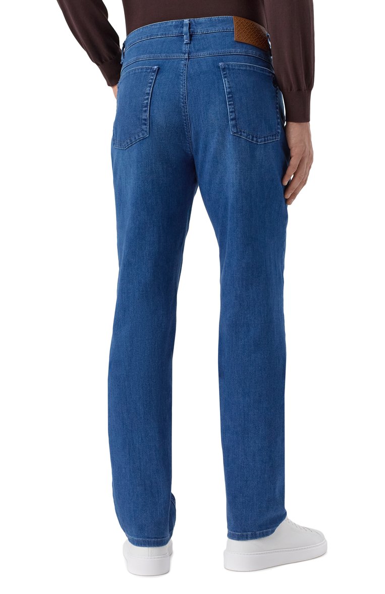 Мужские джинсы slim fit ZILLI синего цвета, арт. J5T002M0441VZA0V0 | Фото 4 (Материал внешний: Хлопок, Деним; Длина (брюки, джинсы): Стандартные; Силуэт М (брюки): Прямые; Стили: Классический; Кросс-КТ: Деним; Автоматизация ТО: Проставлено; Автоматизация состава: Проставлено; Детали: Делаве)