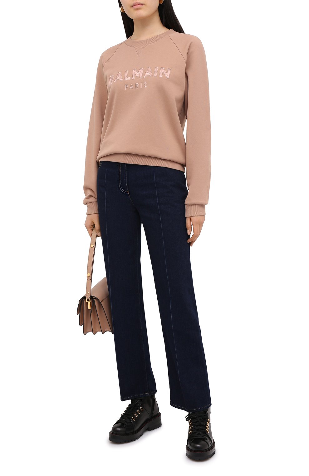 Хлопковый свитшот BALMAIN бежевого цвета по цене 58550 руб., арт. UF03691/I497, фото 2 Хлопковый свитшот BALMAIN, арт. UF03691/I497, фото 2