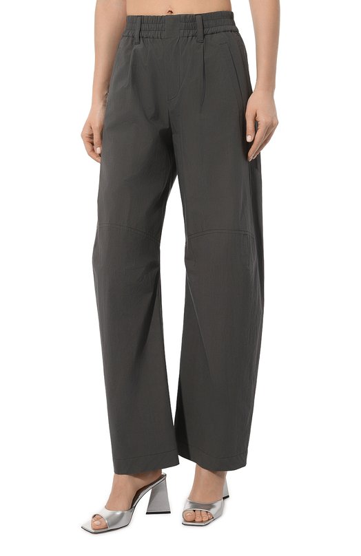Хлопковые брюки Brunello Cucinelli ML949B1349 Серый  ML949B1349 Фото 3
