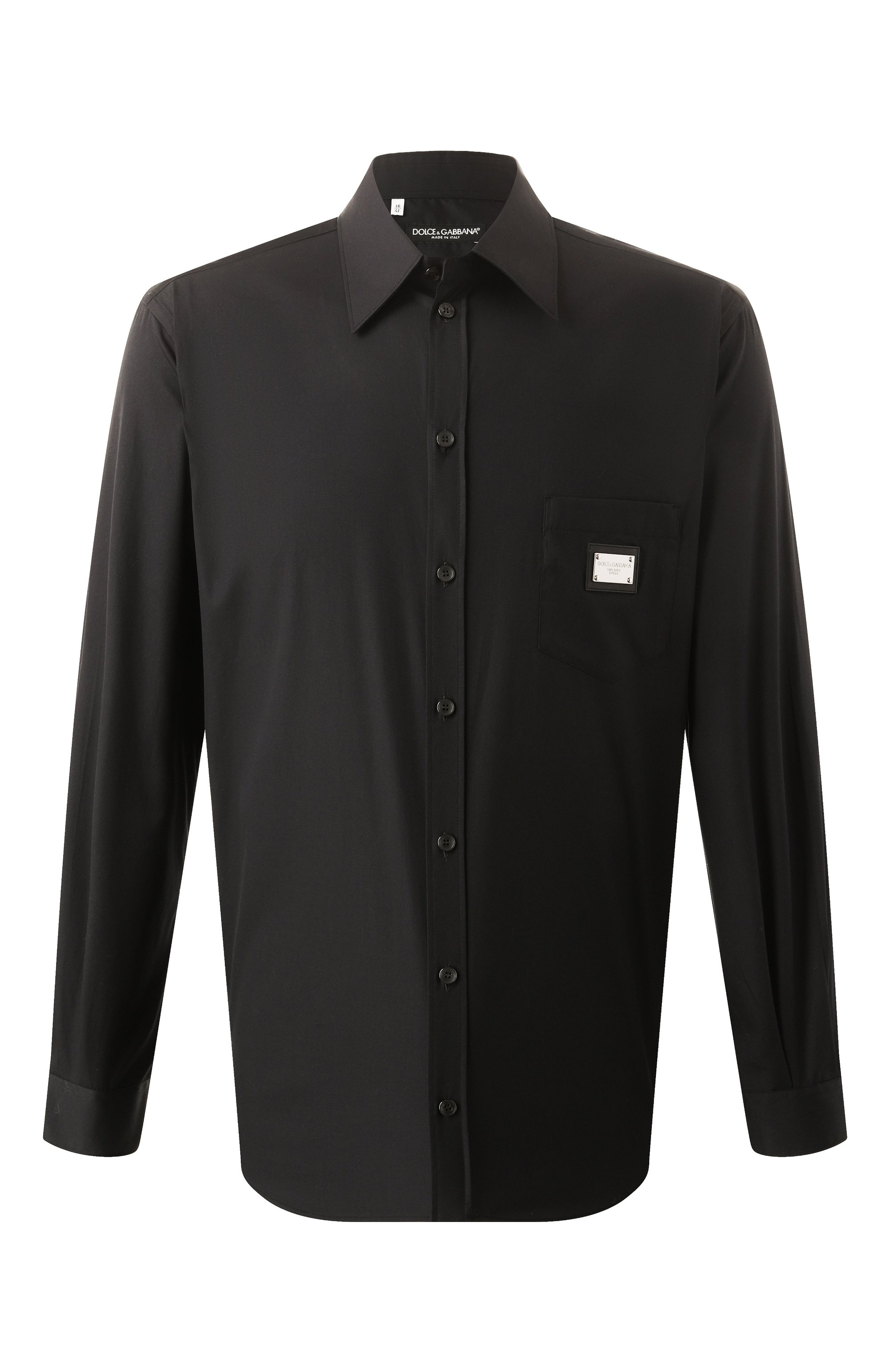 Хлопковая рубашка DOLCE & GABBANA черного цвета по цене 85850 руб., арт. G5JG4T/FU5U8, фото 1 Хлопковая рубашка DOLCE & GABBANA, арт. G5JG4T/FU5U8, фото 1