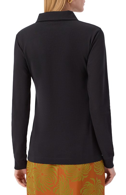 Хлопковое поло Dries Van Noten 011115-2603-900 Чёрный  011115-2603-900 Фото 4