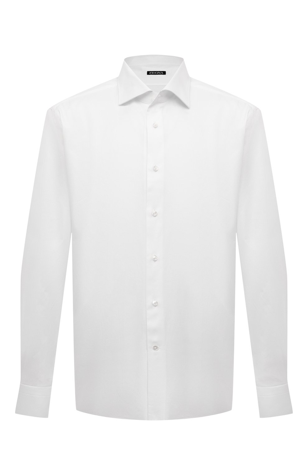 Хлопковая сорочка ZEGNA белого цвета по цене 43900 руб., арт. 703901A7/9MS0BA, фото 1 Хлопковая сорочка ZEGNA, арт. 703901A7/9MS0BA, фото 1