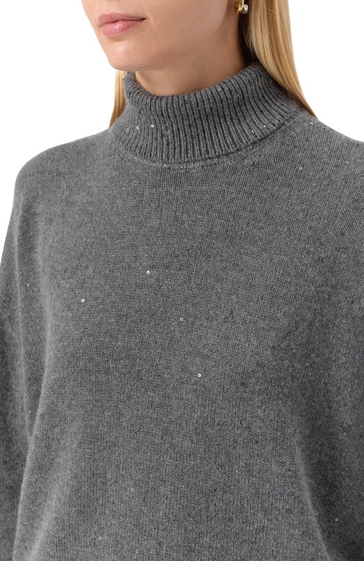 Свитер из кашемира и шелка Brunello Cucinelli M73539914 Серый  M73539914 Фото 5