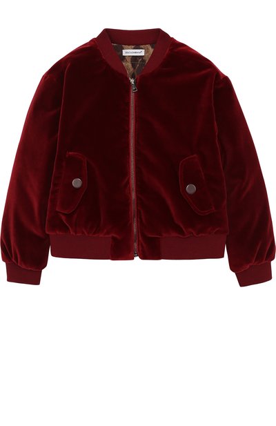 Утепленный бархатный бомбер с аппликациями DOLCE & GABBANA, арт. 0131/L5JBB6/G7LRG/2-6, фото 1