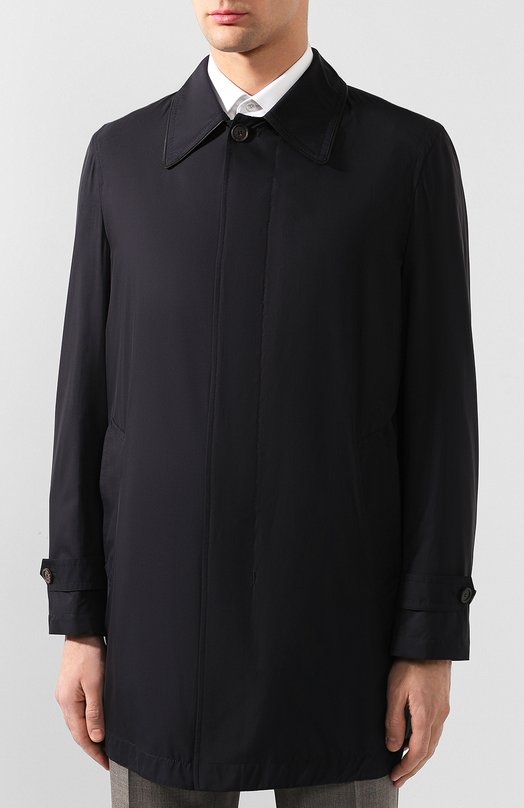 Шелковый плащ Brioni S0PK0L/P843X Синий  S0PK0L/P843X Фото 3