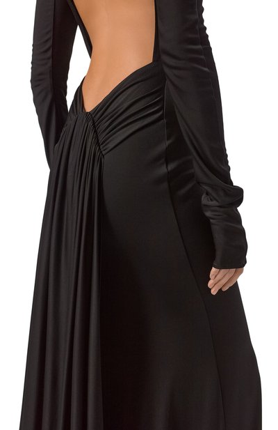 Платье из вискозы DAVID KOMA черного цвета по цене 272000 руб., арт. PF25DK07DL, фото 5 Платье из вискозы DAVID KOMA, арт. PF25DK07DL, фото 5