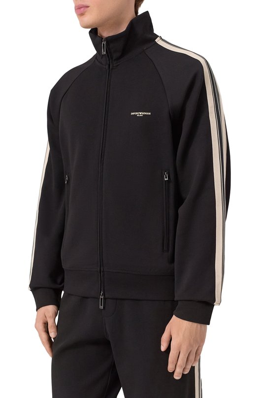 Хлопковая толстовка Emporio Armani EM002872/AF13488 Чёрный  EM002872/AF13488 Фото 3