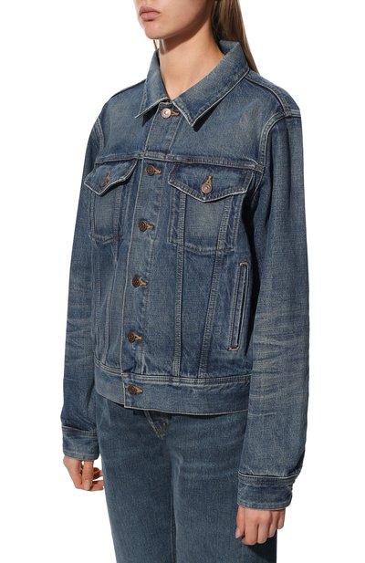 Джинсовая куртка CELINE тёмно-голубого цвета по цене 112000 руб., арт. 2Q387930F, фото 3 Джинсовая куртка CELINE, арт. 2Q387930F, фото 3